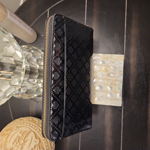 KATE SPADE Four Spades Zip Around Wallet in Black Patent Leather NWOT - Picture 7 of 12
